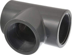 Value Collection - 3" PVC Plastic Pipe Tee - Schedule 80, FIPT x FIPT x FIPT End Connections - Exact Industrial Supply