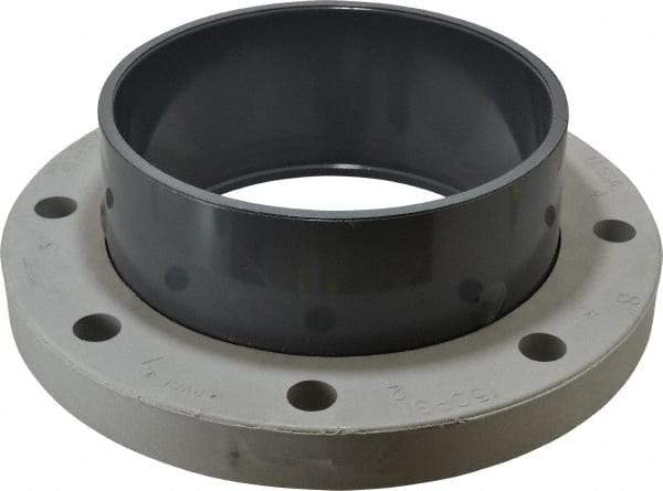 Value Collection - 8" PVC Plastic Pipe Flange (Two Piece) - Schedule 80, Slip End Connections - Exact Industrial Supply