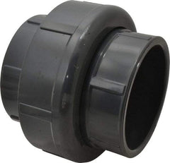 Value Collection - 4" PVC Plastic Pipe Union with Viton O-Ring - Schedule 80, Slip x Slip End Connections - Exact Industrial Supply