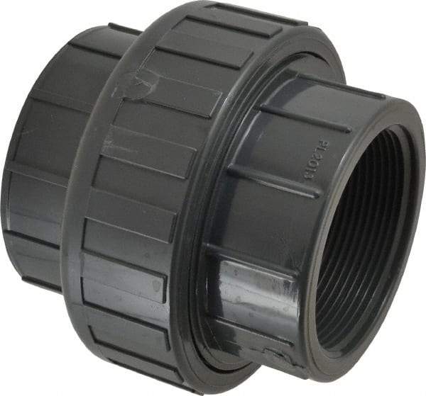 Value Collection - 3" PVC Plastic Pipe Union with EPDM O-Ring - Schedule 80, FIPT x FIPT End Connections - Exact Industrial Supply