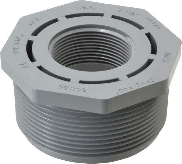 Value Collection - 3 x 1-1/2" CPVC Plastic Pipe Bushing - Schedule 80, MIPT x FIPT End Connections - Exact Industrial Supply