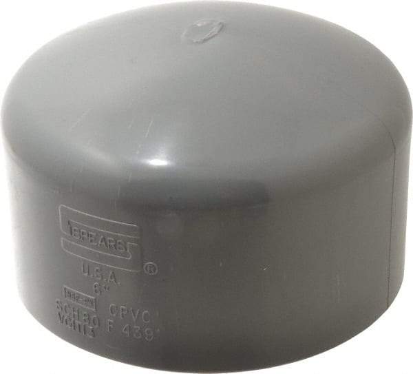 Value Collection - 6" CPVC Plastic Pipe End Cap - Schedule 80, Slip End Connections - Exact Industrial Supply