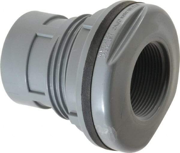 Value Collection - 1-1/2" CPVC Plastic Pipe Bulkhead Tank Adapter - Schedule 80, FIPT x FIPT End Connections - Exact Industrial Supply