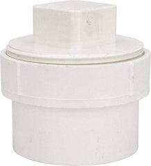 B&K Mueller - 3", PVC Drain, Waste & Vent Pipe Cleanout Adapter - Spig x CO with Plug - Exact Industrial Supply