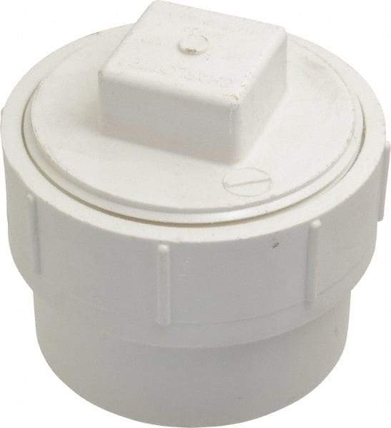 B&K Mueller - 4", PVC Drain, Waste & Vent Pipe Cleanout Adapter - Spig x CO with Plug - Exact Industrial Supply