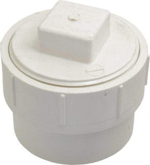 B&K Mueller - 4", PVC Drain, Waste & Vent Pipe Cleanout Adapter - Spig x CO with Plug - Exact Industrial Supply