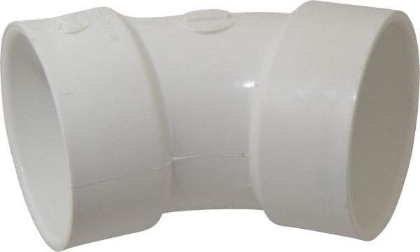 B&K Mueller - 3", PVC Drain, Waste & Vent Pipe 45 Elbow - Hub x Hub - Exact Industrial Supply