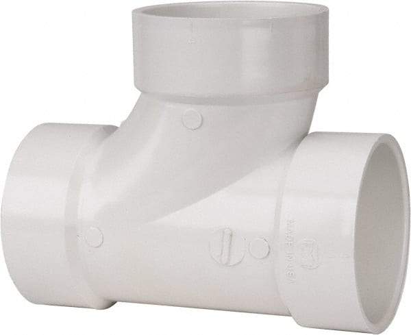 B&K Mueller - 4", PVC Drain, Waste & Vent Pipe Sanitary Tee - Hub x Hub x Hub - Exact Industrial Supply