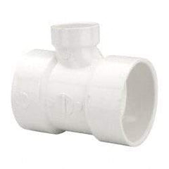 B&K Mueller - 3 x 3 x 1-1/2", PVC Drain, Waste & Vent Pipe Reducing Sanitary Tee - Hub x Hub x Hub - Exact Industrial Supply