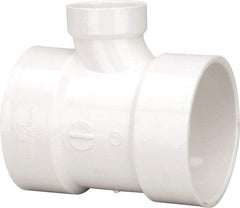 B&K Mueller - 4 x 4 x 2", PVC Drain, Waste & Vent Pipe Reducing Sanitary Tee - Hub x Hub x Hub - Exact Industrial Supply