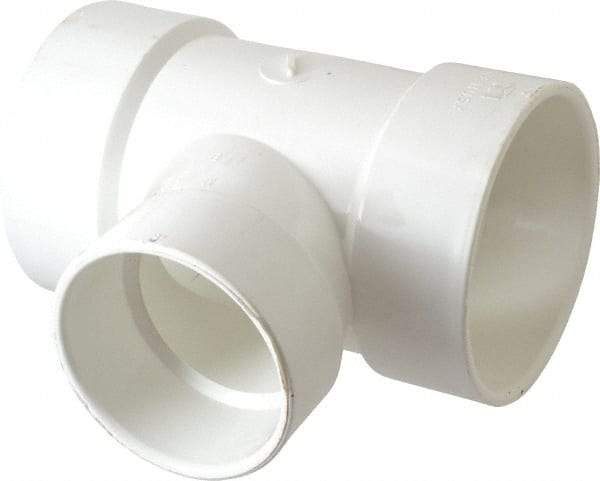 B&K Mueller - 4 x 4 x 3", PVC Drain, Waste & Vent Pipe Reducing Sanitary Tee - Hub x Hub x Hub - Exact Industrial Supply