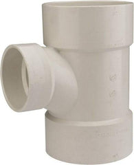 B&K Mueller - 6 x 6 x 4", PVC Drain, Waste & Vent Pipe Reducing Sanitary Tee - Hub x Hub x Hub - Exact Industrial Supply