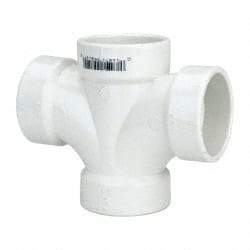 B&K Mueller - 1-1/2", PVC Drain, Waste & Vent Pipe Sanitary Cross - All Hub - Exact Industrial Supply