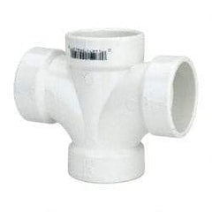 B&K Mueller - 1-1/2", PVC Drain, Waste & Vent Pipe Sanitary Cross - All Hub - Exact Industrial Supply