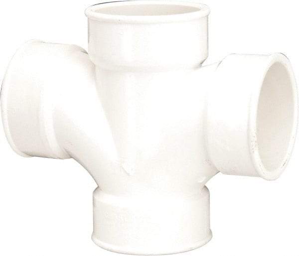 B&K Mueller - 3", PVC Drain, Waste & Vent Pipe Sanitary Cross - All Hub - Exact Industrial Supply