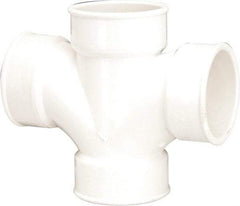 B&K Mueller - 3", PVC Drain, Waste & Vent Pipe Sanitary Cross - All Hub - Exact Industrial Supply