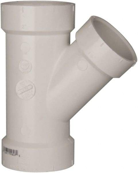 B&K Mueller - 2 x 2 x 1-1/2", PVC Drain, Waste & Vent Pipe 45 Wye - Hub x Hub x Hub - Exact Industrial Supply