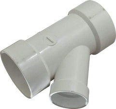 B&K Mueller - 3 x 3 x 2", PVC Drain, Waste & Vent Pipe 45 Wye - Hub x Hub x Hub - Exact Industrial Supply