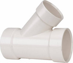 B&K Mueller - 4 x 4 x 3", PVC Drain, Waste & Vent Pipe 45 Wye - Hub x Hub x Hub - Exact Industrial Supply