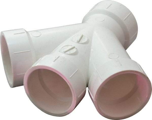B&K Mueller - 1-1/2", PVC Drain, Waste & Vent Pipe 45 Double Wye - All Hub - Exact Industrial Supply