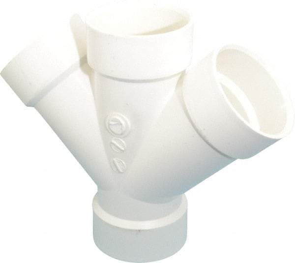 B&K Mueller - 3", PVC Drain, Waste & Vent Pipe 45 Double Wye - All Hub - Exact Industrial Supply