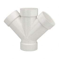 B&K Mueller - 4", PVC Drain, Waste & Vent Pipe 45 Double Wye - All Hub - Exact Industrial Supply