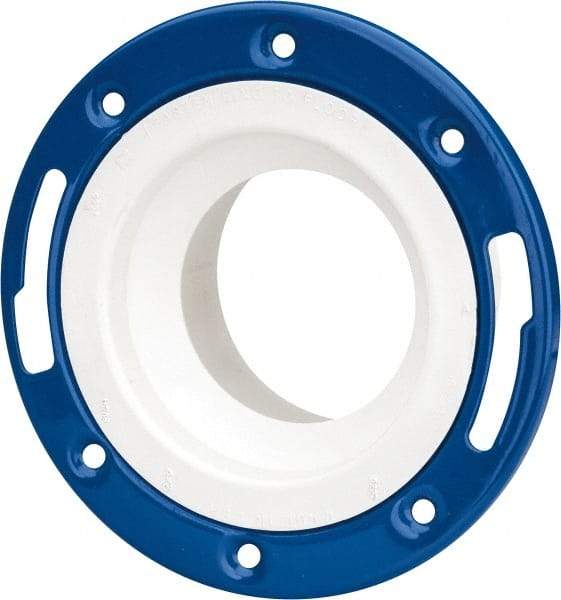 B&K Mueller - 4 x 3" Pipe, 7" OD, PVC Adjustable Closet Flange - 40° Max Working Temp, Hub End Connections - Exact Industrial Supply