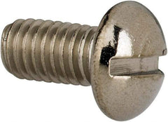 Value Collection - #10-32 UNF, 3/8" Length Under Head Slotted Drive Machine Screw - Round Head, Grade 316 Stainless Steel, Uncoated, Without Washer - Exact Industrial Supply