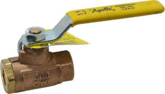 Apollo - 1/4" Pipe, Standard Port, Bronze Standard Ball Valve - 2 Piece, Inline - One Way Flow, FNPT x FNPT Ends, Lever Handle, 600 WOG, 125 WSP - Exact Industrial Supply