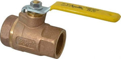 Apollo - 1-1/4" Pipe, Standard Port, Bronze Standard Ball Valve - 2 Piece, Inline - One Way Flow, FNPT x FNPT Ends, Lever Handle, 600 WOG, 125 WSP - Exact Industrial Supply