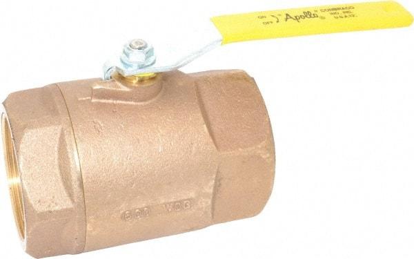 Apollo - 3" Pipe, Standard Port, Bronze Standard Ball Valve - 2 Piece, Inline - One Way Flow, FNPT x FNPT Ends, Lever Handle, 600 WOG, 125 WSP - Exact Industrial Supply