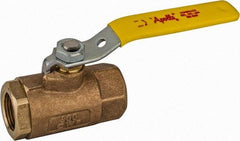 Apollo - 3/4" Pipe, Standard Port, Bronze Steam Service Ball Valve - 2 Piece, Inline - One Way Flow, FNPT x FNPT Ends, Lever Handle, 600 WOG, 250 WSP - Exact Industrial Supply