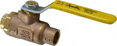 Apollo - 1/2" Pipe, Standard Port, Bronze Standard Ball Valve - 2 Piece, Inline - One Way Flow, Soldered x Soldered Ends, Lever Handle, 600 WOG, 125 WSP - Exact Industrial Supply