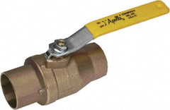 Apollo - 2" Pipe, Standard Port, Bronze Standard Ball Valve - 2 Piece, Inline - One Way Flow, Soldered x Soldered Ends, Lever Handle, 600 WOG, 125 WSP - Exact Industrial Supply