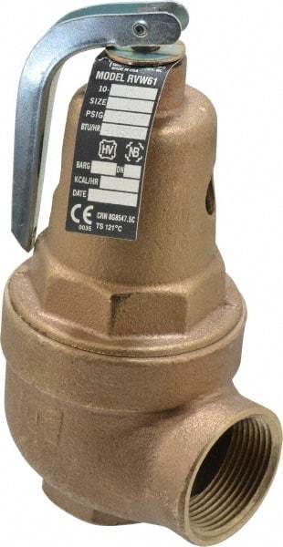 Conbraco - 1" Inlet, 1-1/4" Outlet, ASME Section IV Safety Relief Valve - 100 Max psi, Bronze, 4,105,000 BTUs - Exact Industrial Supply