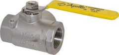 Apollo - 1" Pipe, Stainless Steel Standard Ball Valve - Three Way, FNPT x FNPT x FNPT Ends, Lever Handle, 800 WOG - Exact Industrial Supply