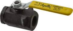 Apollo - 3/4" Pipe, Standard Port, Carbon Steel Standard Ball Valve - 2 Piece, Inline - One Way Flow, FNPT x FNPT Ends, Lever Handle, 2,000 WOG, 150 WSP - Exact Industrial Supply