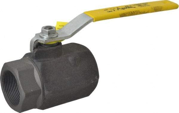 Apollo - 1-1/2" Pipe, Standard Port, Carbon Steel Standard Ball Valve - 2 Piece, Inline - One Way Flow, FNPT x FNPT Ends, Lever Handle, 1,500 WOG, 150 WSP - Exact Industrial Supply