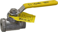 Apollo - 1/4" Pipe, Stainless Steel Standard Ball Valve - 2 Piece, Inline - One Way Flow, FNPT x FNPT Ends, Lever Handle, 2,000 WOG, 150 WSP - Exact Industrial Supply