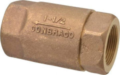 Conbraco - 1-1/2" Bronze Check Valve - Inline, FNPT x FNPT - Exact Industrial Supply