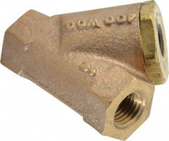 Conbraco - 1/4" Pipe, FNPT Ends, Cast Bronze Y-Strainer - 400 psi WOG Rating - Exact Industrial Supply