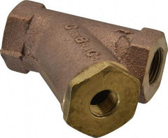 Conbraco - 3/8" Pipe, FNPT Ends, Cast Bronze Y-Strainer - 400 psi WOG Rating - Exact Industrial Supply