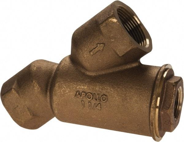 Conbraco - 1-1/4" Pipe, FNPT Ends, Cast Bronze Y-Strainer - 400 psi WOG Rating - Exact Industrial Supply