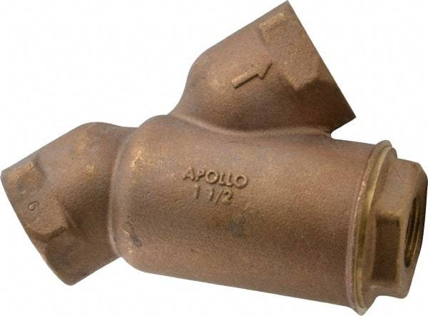 Conbraco - 1-1/2" Pipe, FNPT Ends, Cast Bronze Y-Strainer - 400 psi WOG Rating - Exact Industrial Supply