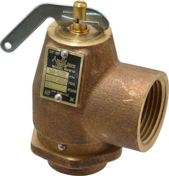 Conbraco - 3/4" Inlet, 1" Outlet, ASME Safety Relief Valve - 35 Max psi, Bronze, 790,000 BTUs - Exact Industrial Supply