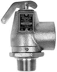 Conbraco - 3/4" Inlet, 1" Outlet, ASME Safety Relief Valve - 35 Max psi, Bronze, 790,000 BTUs - Exact Industrial Supply