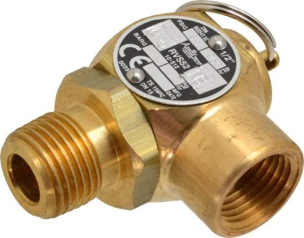 Conbraco - 1/2" Inlet, 1/2" Outlet, ASME Safety Relief Valve - 35 Max psi, Bronze, 275,000 BTUs - Exact Industrial Supply