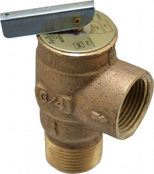 Conbraco - 3/4" Inlet, 3/4" Outlet, ASME Low Pressure Steam Heating Relief Valve - 15 Max psi, Bronze, 407 Lb per Hour - Exact Industrial Supply