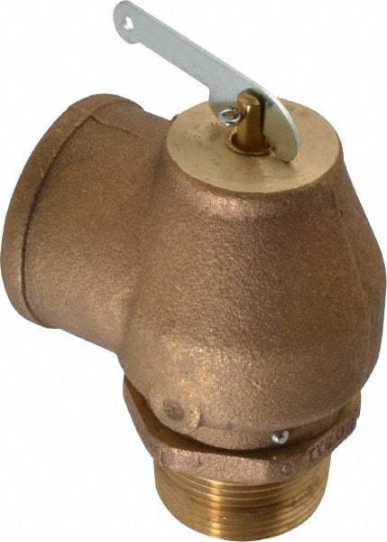 Conbraco - 1-1/4" Inlet, 1-1/2" Outlet, ASME Low Pressure Steam Heating Relief Valve - 15 Max psi, Bronze, 1,200 Lb per Hour - Exact Industrial Supply
