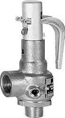 Conbraco - 1-1/4" Inlet, 1-1/2" Outlet, High Pressure Safety Relief Valve - 50 Max psi, Bronze, 1,658 Lb per Hour - Exact Industrial Supply